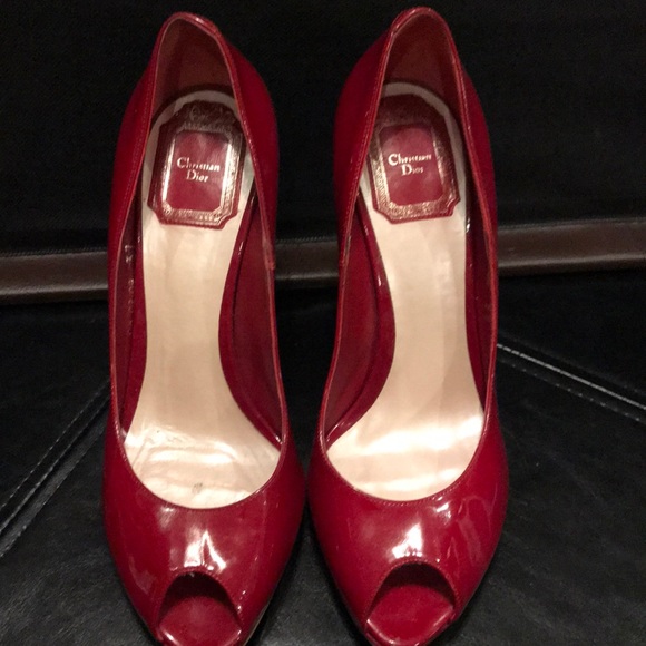 Dior | Shoes | Christian Dior Patent Leather Red Platforms | Poshmark